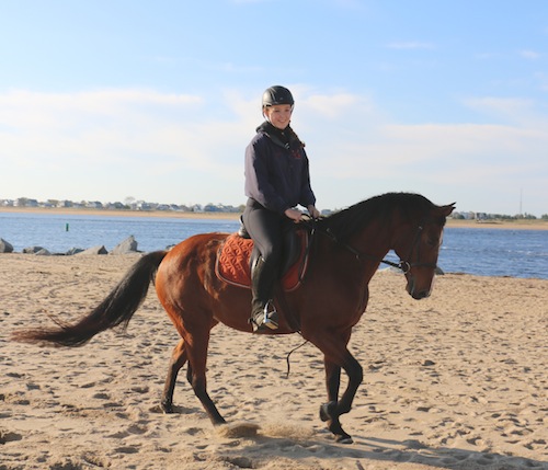 Katie and Taylor at MSPCA Horses Helping Horses Beach Ride