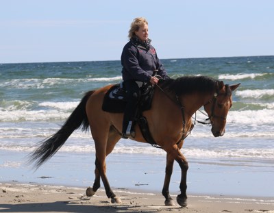  Chris riding Danny on the beach