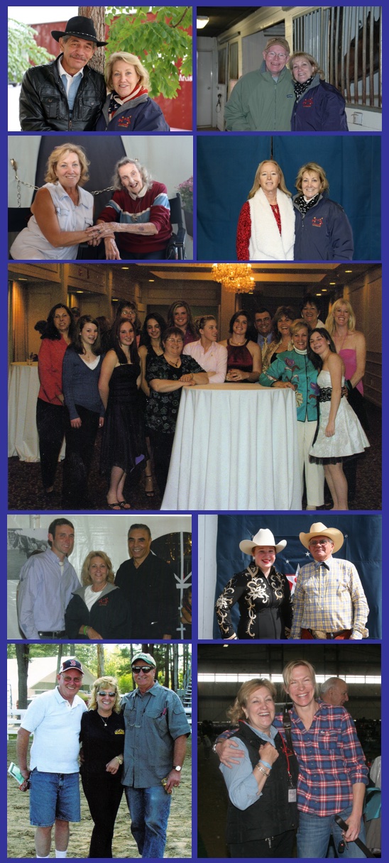 photo collage of old friends, trainers, riding instructors, clients and friends
