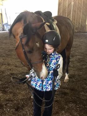 Patti in the show ring with her Morgan horse Lucy