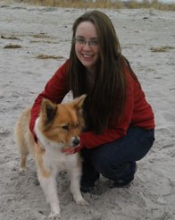 riding instructor Sarah Keyes with her dog